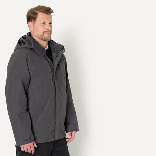 AMAZON ESSENTIALS MENS WATER RESISTANT 3 IN 1 SNOW JACKET SIZE L CHARCOAL New