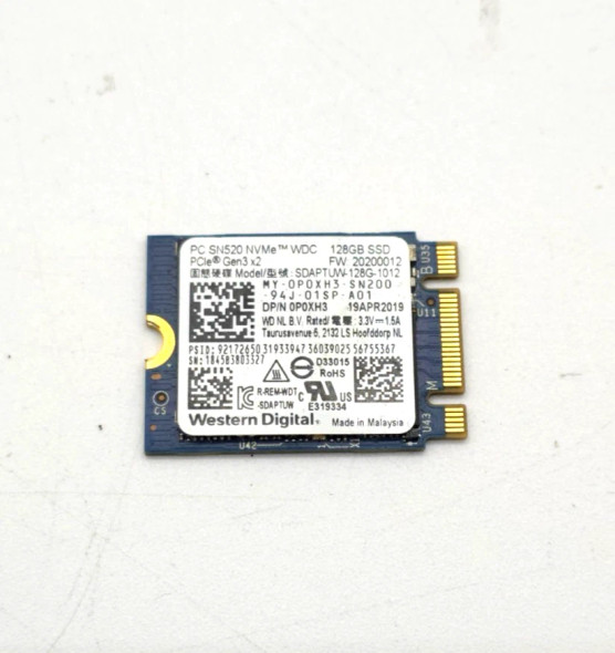 WESTERN DIGITAL 128GB SSD SN520 NVME PCIE GEN3 - BLUE