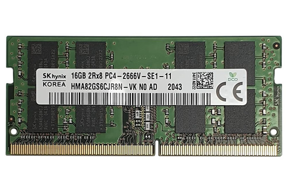 HYNIX 16GB 2RX8 PC4-2666V-S MEMORY MODULE 1X16GB DIMM HMA82GS6CJR8N-VK - GREEN