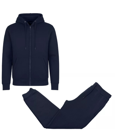 BLU ROCK MEN'S FULL-ZIP HOODIE JOGGER SWEATPANTS 2-PIECE SIZE: MEN L - NAVY New