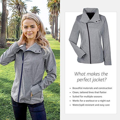 NORTH END NE705W LADIES' EDGE SOFT SHELL JACKET CONVERTIBLE COLLAR SIZE S - GREY