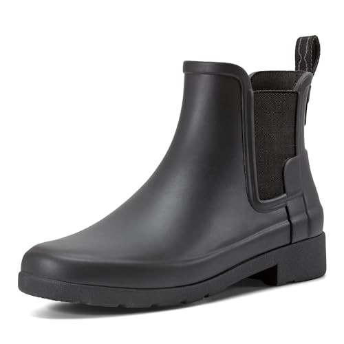 HUNTER WOMEN'S REFINED CHELSEA BOOT - SIZE 7 (AU/UK W5) (EU W38) - BLACK New