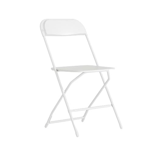 FLASH FURNITURE HERCULES SERIES PLASTIC FOLDING CHAIR WEIGHT CAPACITY - WHITE