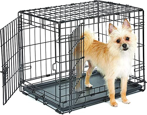 NEW WORLD PET PRODUCTS NEW WORLD DOUBLE DOOR FOLDING METAL 24-INCH DOG CRATE