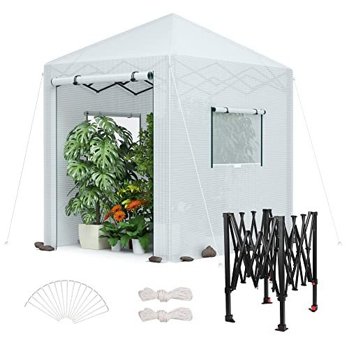 WORKPRO GREENHOUSE 94" X70" X98" POP-UP DUTY GARDENING GREEN - WHITE
