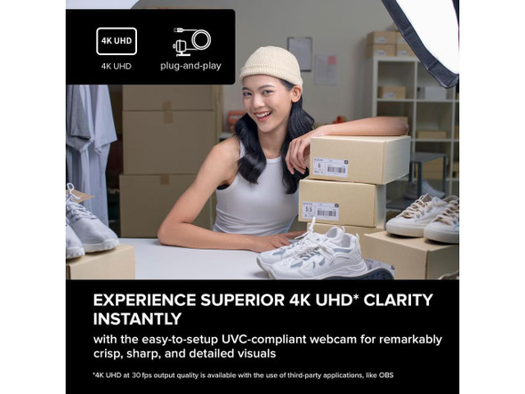 Creative Live! Cam 4K UHD USB Webcam w/ Backlight Compensation - Up to 60 FPS,