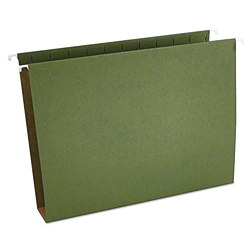 Universal UNV14142 1/5-Cut Tab Box Bottom Hanging File Folders, 25/Box - Green