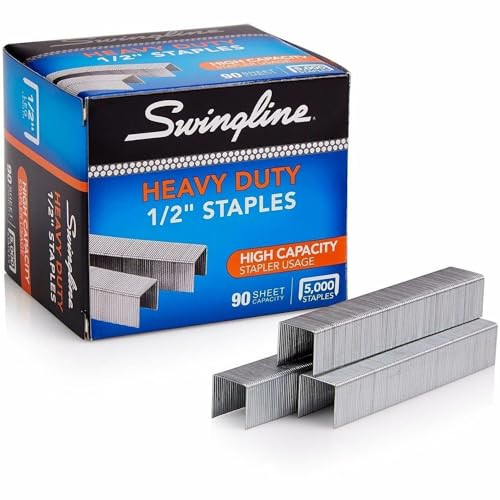 SWINGLINE STAPLES, HEAVY DUTY FOR DESKTOP STAPLERS, 1/2" LENGTH 5000/BOX (79392)