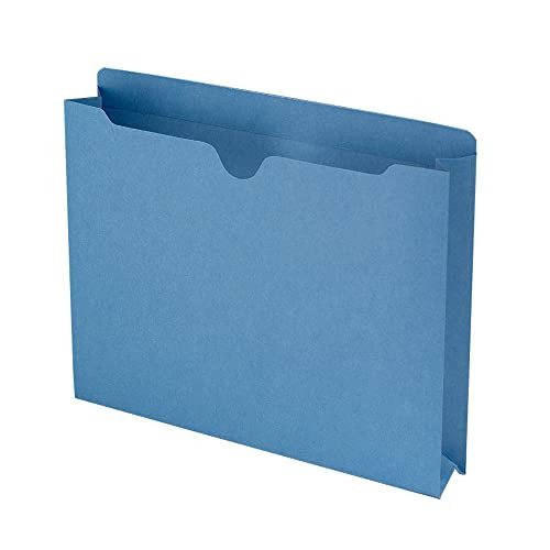SMEAD FILE JACKETS REINFORCED STRAIGHT-CUT TAB 2" EXPANSION 50 PER BOX - BLUE