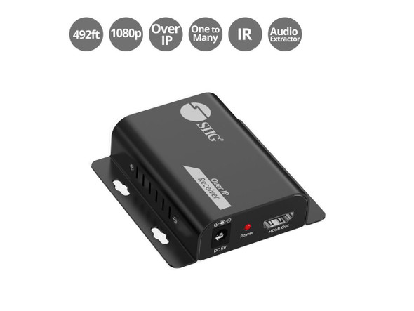 SIIG HDMI Over IP Extender with IR - 492ft (150m) - Receiver only, 1080p@60Hz,
