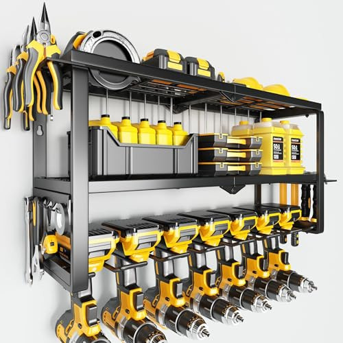 HIPIDIAN Power Tool Organizer ToolRack Platform 300Lbs 3 Layers Storage - Black