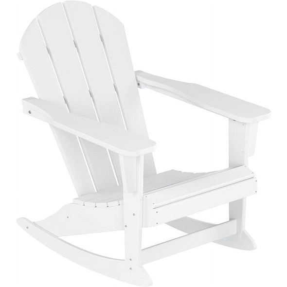 TRAPPER'S PEAK HDPE ADIRONDACK ROCKING CHAIR (WHITE)