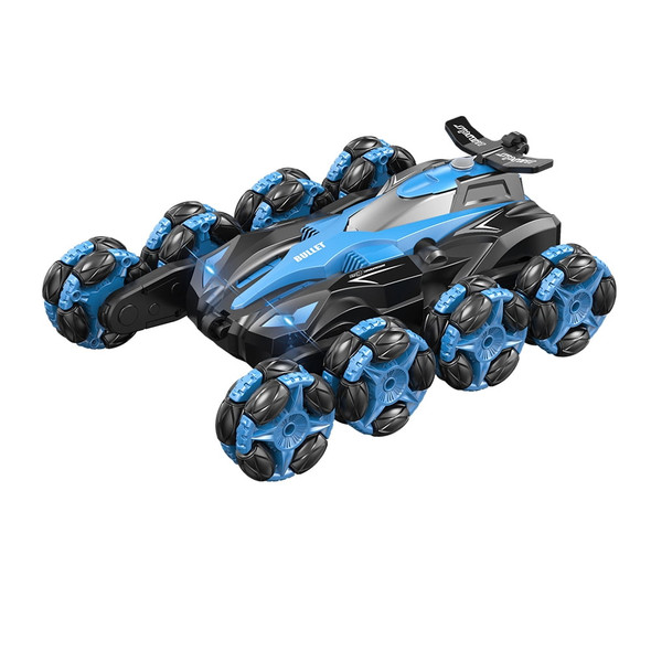 REMARKABLE GOODZ 8 WHEELS STUNT CAR WITH REMOTE - BLUE