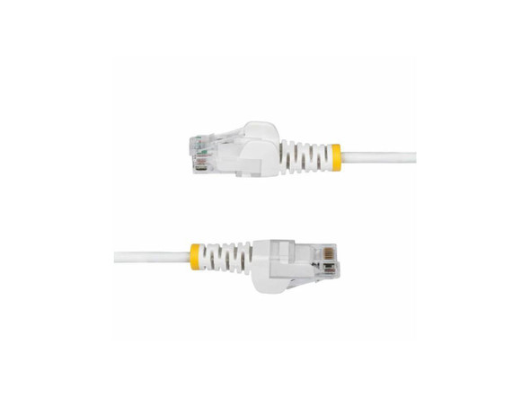 StarTech 1ft White Slim CAT6 Ethernet Cable, Snagless RJ45, LSZH, 28AWG Pure