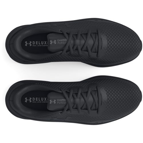 UNDER ARMOUR MEN'S CHARGED PURSUIT 3 RUNNING SHOE - MEN 12 - BLACK/BLACK