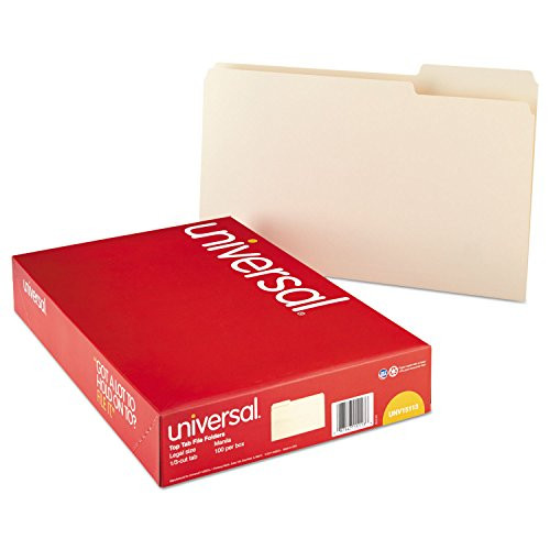 UNIVERSAL TOP TAB FILE FOLDERS, 1/3-CUT TABS, UNV15113 - MANILA New