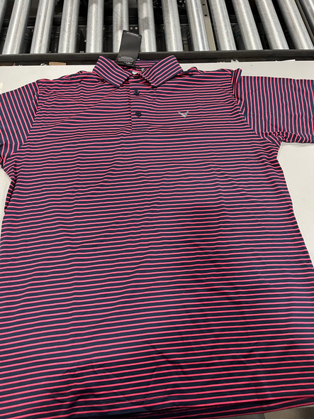 CALLAWAY MEN'S STRIPED PERF GOLF POLO SHIRT SHORT SLEEVE SIZE: MEN L - BLUE/RED New