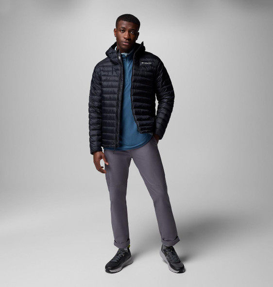 COLUMBIA MEN'S CORELITE™ DOWN HOODED JACKET - SIZE: MEN XL - BLACK New