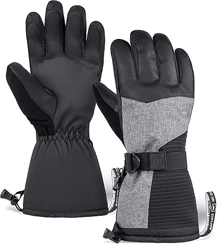 TOUGH OUTDOORS SKI & SNOW GLOVES - SIZE: MEN S - BLACK GRAY