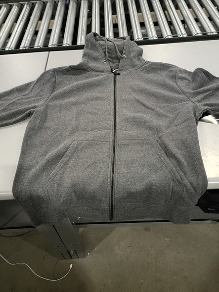 RUDOLPH MEN'S SLIM FIT FLEECE-LINED FULL ZIP HOODIE SIZE XL - HEATHER CHARCOAL New