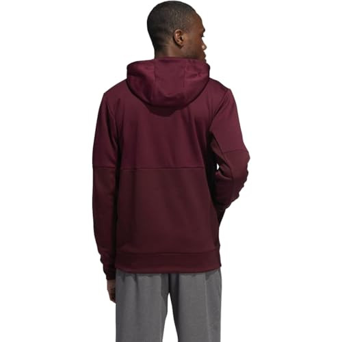 ADIDAS MENS TEAM ISSUE HOODIE - SIZE MEN L - TEAM COLLEGIATE BURGUNDY/WHITE