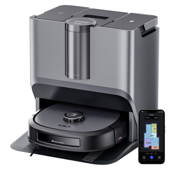 EUREKA J20 ROBOT VACUUM SELF EMPTYING, 8000PA SUCTION, AUTO MOP WASHING - GRAY