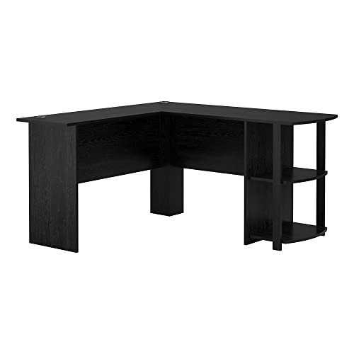 AMERIWOOD HOME DAKOTA L-DESK WITH BOOKSHELVES 9354026PCOM - BLACK OAK