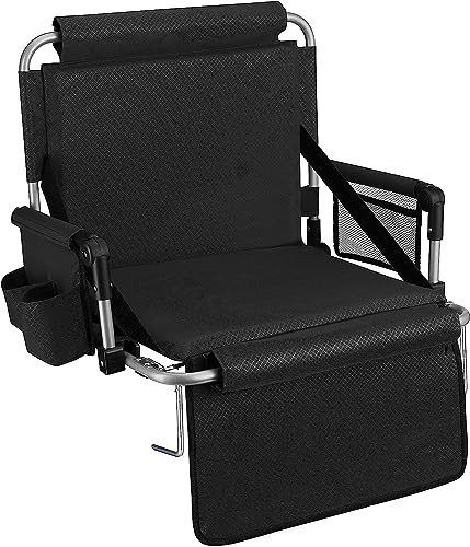 ALPCOUR EVERCOR STADIUM BLEACHER SEAT WITH BACK REST ARM REST APC FSSABK - BLACK New