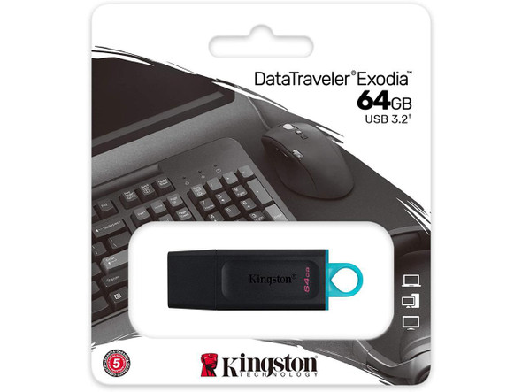 Kingston 64GB DataTraveler Exodia USB 3.2 Gen 1 Flash Drive (DTX/64GB)
