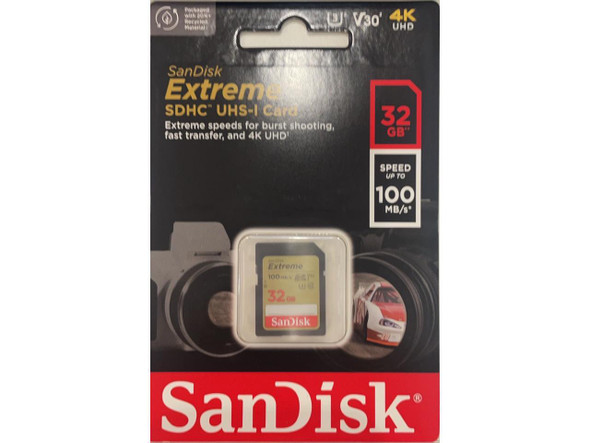 SanDisk 32GB 32G extreme SDHC 100 MB/s 60 MB/s SDSDXVT-032G-GNCIN Class 10 UHS
