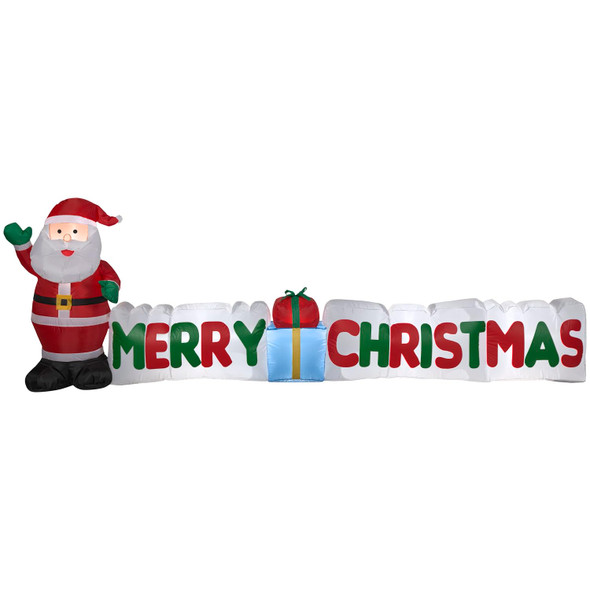 GEMMY 12' AIRBLOWN INFLATABLE SANTA CLAUS W/MERRY CHRISTMAS SIGN DECORATION RED