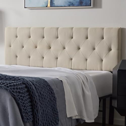 Lucid Mid-Rise Upholstered Headboard Lucy Q by LUCID Home - Queen - Pearl