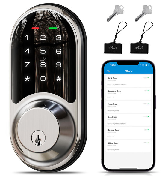 Veise RZ06 Smart Lock for Front Door with App Control, Keyless Entry