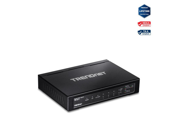 TRENDnet 6-port Gigabit Poe+ Switch, TPE-TG611, 4 X Gigabit Poe+ Ports, 1 X