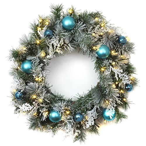 NATIONAL TREE COMPANY PRELIT ARTIFICIAL CHRISTMAS WREATH, 24 INCHES - GREEN