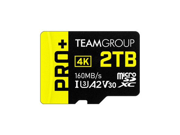 Team 2TB Pro+ microSDXC UHS-I/U3 Class 10 Memory Card with Adapter, compatible