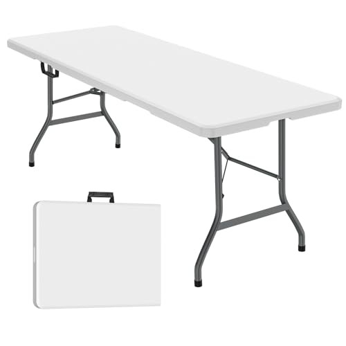 GENERIC 6 FT FOLDING TABLE FOLDABLE DINING LIGHTWEIGHT FW2402 - WHITE
