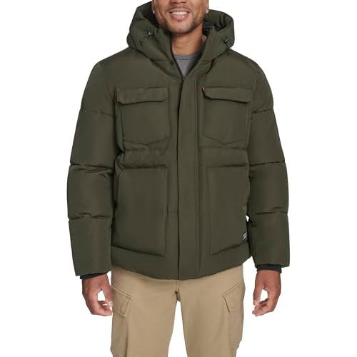 LM4RP235 Levi's Men's Softshell Trucker Jacket Eternity Olive L New