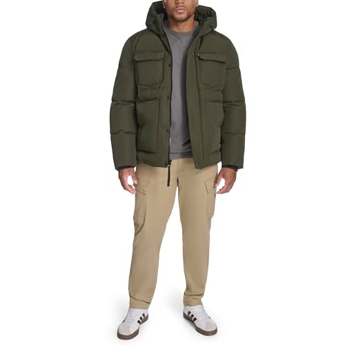 LM4RP235 Levi's Men's Softshell Trucker Jacket Eternity Olive L New