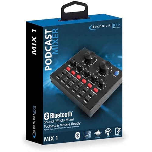 TECHNICAL PRO MIX 1 PODCAST DJ HOST SOUND EFFECT MIXER - BLACK
