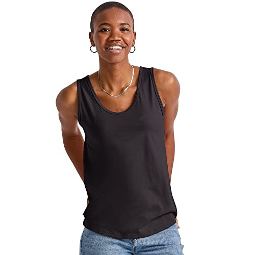 CA00153 Hanes Originals women's sleeveless shirt, solid, black, size S