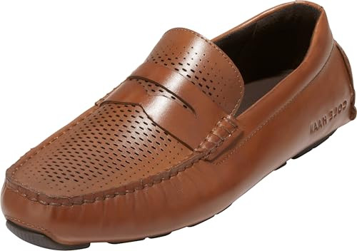 COLE HAAN GRAND LASER PENNY DRIVING STYLE LOAFER, SIZE MEN 7 (BRITISH TAN/JAVA)