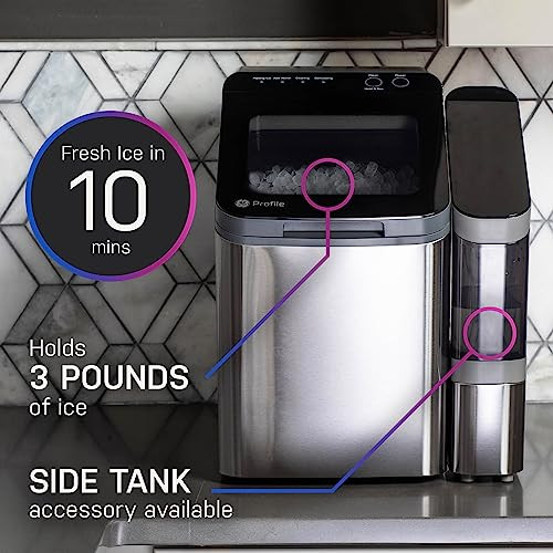 GE PROFILE OPAL 1.0 NUGGET ICE MAKER COUNTERTOP PEBBLE ICE MAKER STAINLESS STEEL