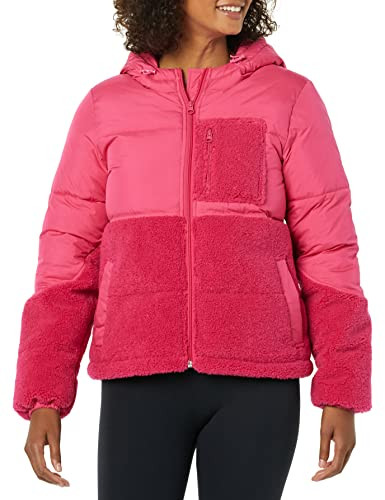 AXESSORIES WOMEN'S FULL-ZIP SHERPA FLEECE JACKET HOT PINK SIZE XL New