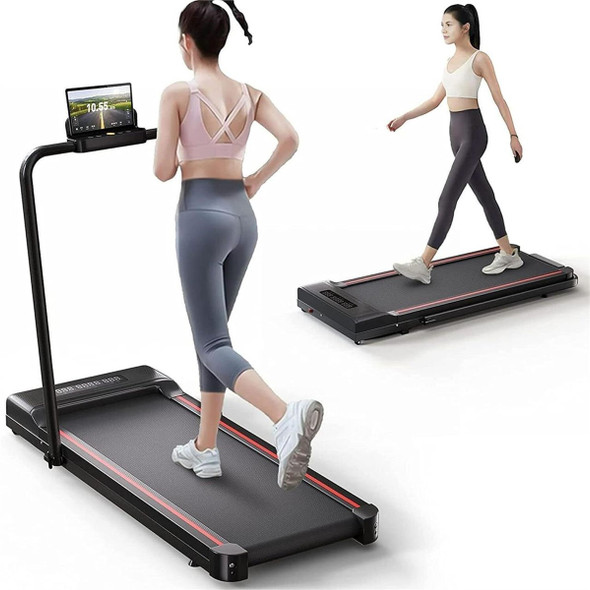 SPERAX UNDER DESK TREADMILL WITH HANDLE BAR - BLACK/RED