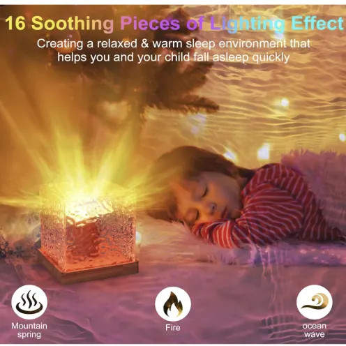 HAKOL 16-COLOR OCEAN WAVE PROJECTOR LIGHT - SQUARE/CUBE - CLEAR/MULTI