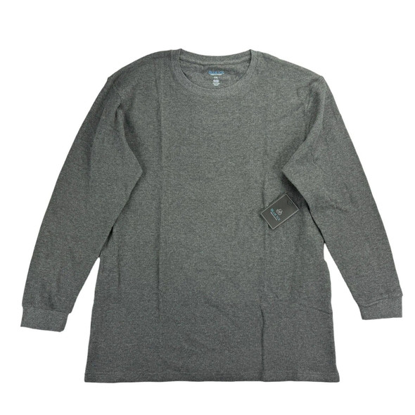 BLUE ICE MEN'S WAFFLE KNIT THERMAL CREW NECK SHIRT - SIZE: MEN L - CHARCOAL
