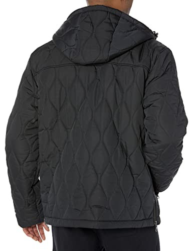 AMAZON ESSENTIALS MENS ANORAK HOODED QUARTER-ZIP PUFFER COAT MEDIUM BLACK New