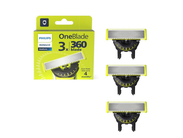 Philips Norelco OneBlade 360 Blades, Genuine Replacement Blades for OneBlade