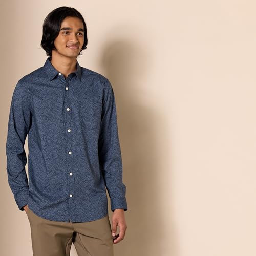 AMAZON ESSENTIALS LONG-SLEEVE SLIM-FIT STRETCH POPLIN SIZE MEN M New